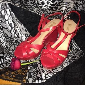 Never Worn Red Wedges!!